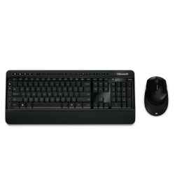 Microsoft Wireless Desktop 3000 Keyboard Set QWERTY / Mouse Wireless Optical Technology BlueTrack Black