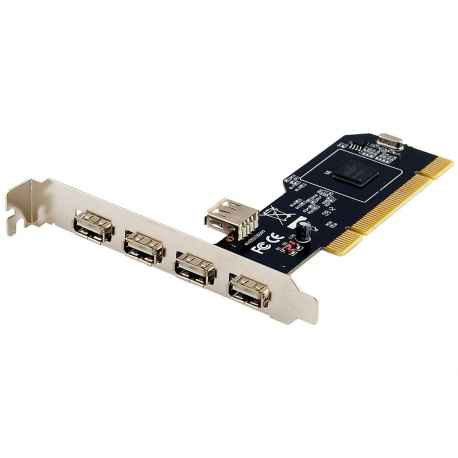High Speed 480Mbps 5 Port USB 2.0 PCI Hub Card Controller Adaptor Module L70